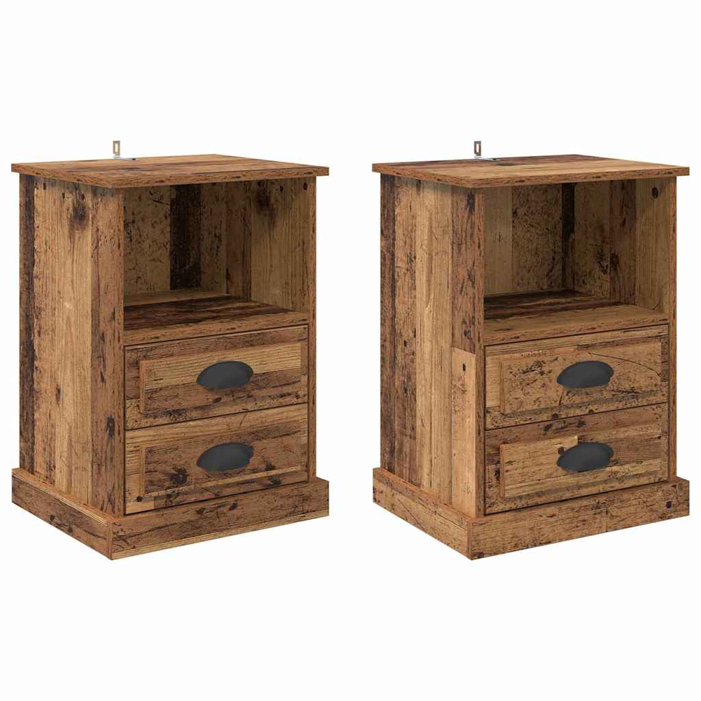 Armadio da Notte 2 pcs Legno vecchio 43 x 36 x 60 cm 881397