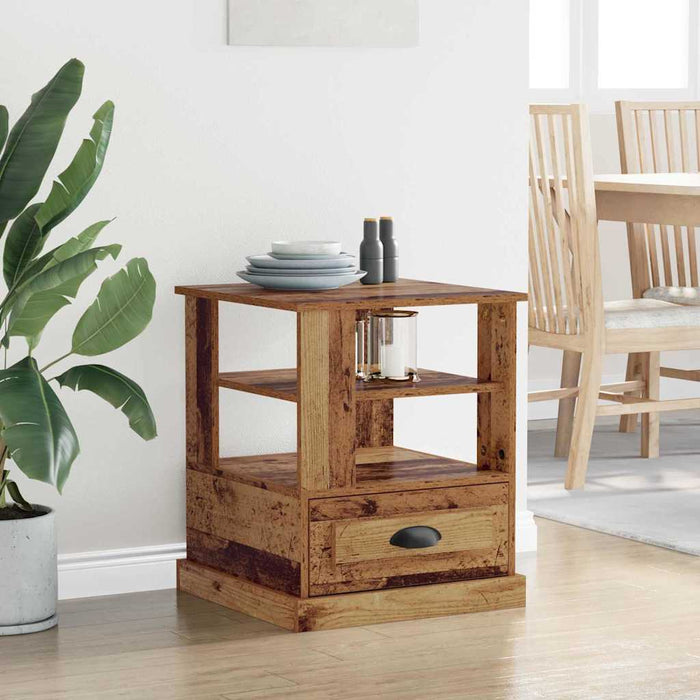 Armadio da Notte con cassetto Legno vecchio 50 x 50 x 60 cm 881408