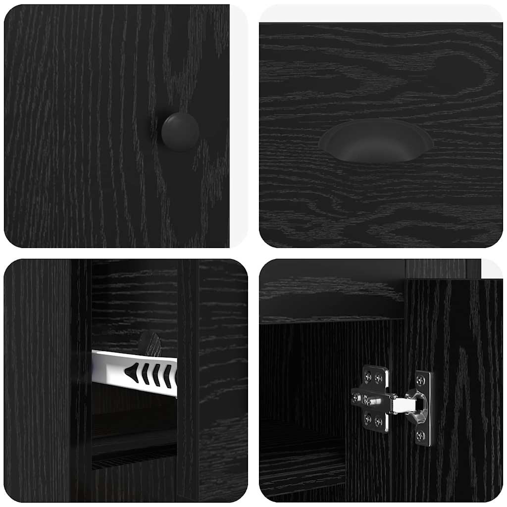 Credenza Rovere Nero 70 x 35,5 x 67,5 cm Legno multistrato 881419