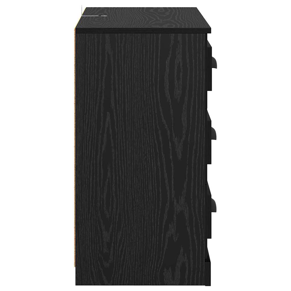 Credenza Rovere Nero 70 x 35,5 x 67,5 cm Legno multistrato 881428