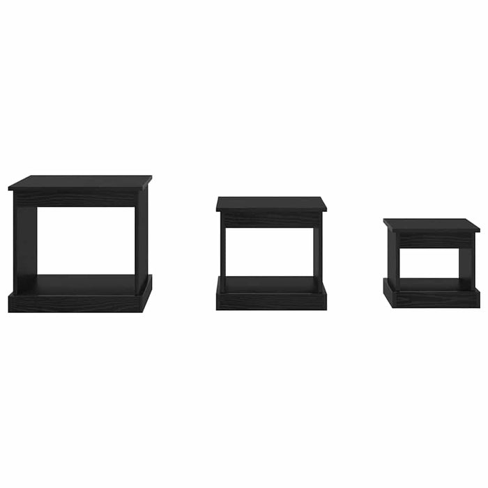Tavolino da salotto 3 pcs Rovere Nero Legno multistrato 881452