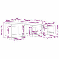Tavolino da salotto 3 pcs Rovere Nero Legno multistrato 881452