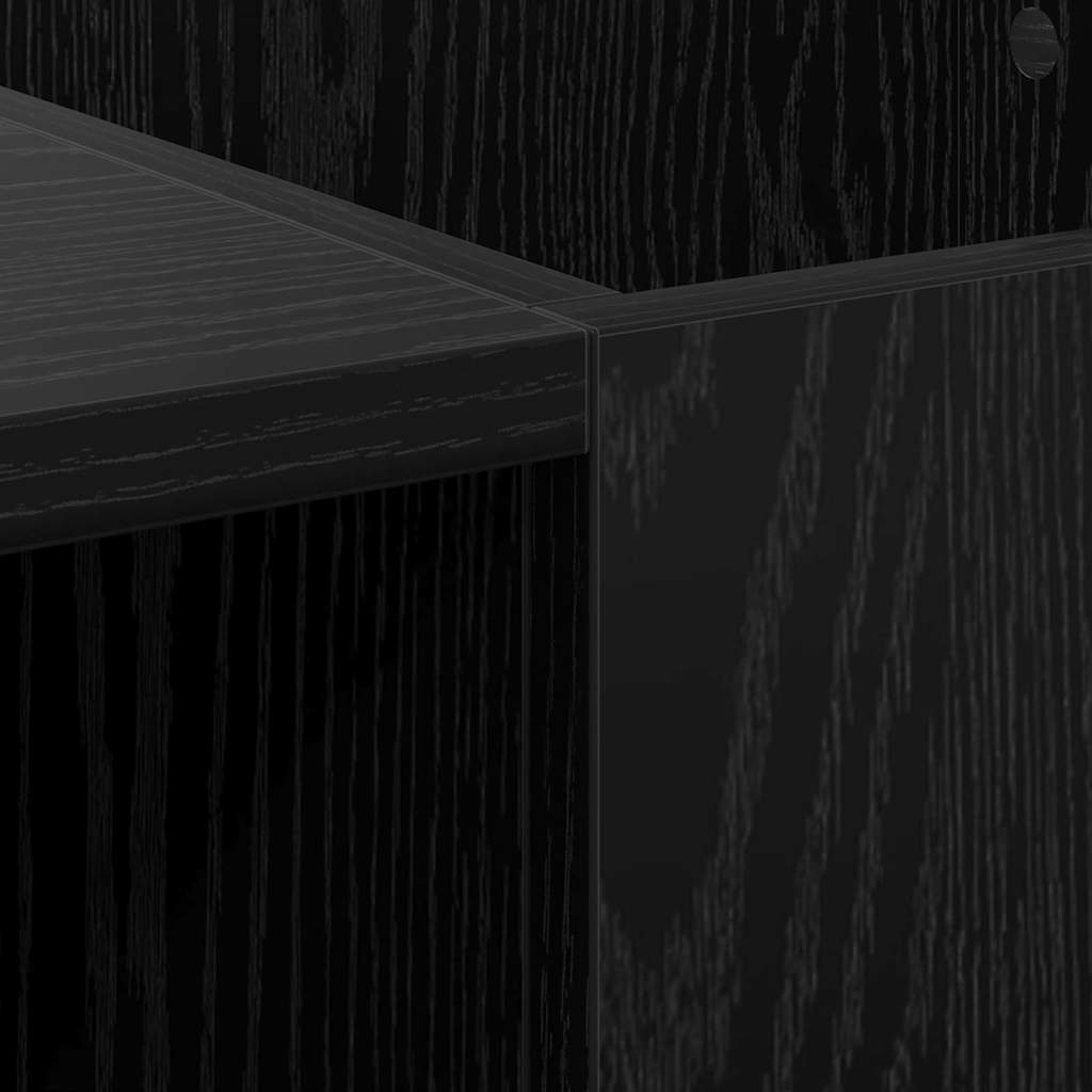 Mobile porta vinili Rovere Nero 121 x 38 x 48 cm 881473