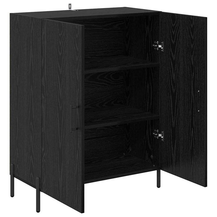Credenza Rovere Nero 69,5 x 34 x 90 cm Legno multistrato 881476