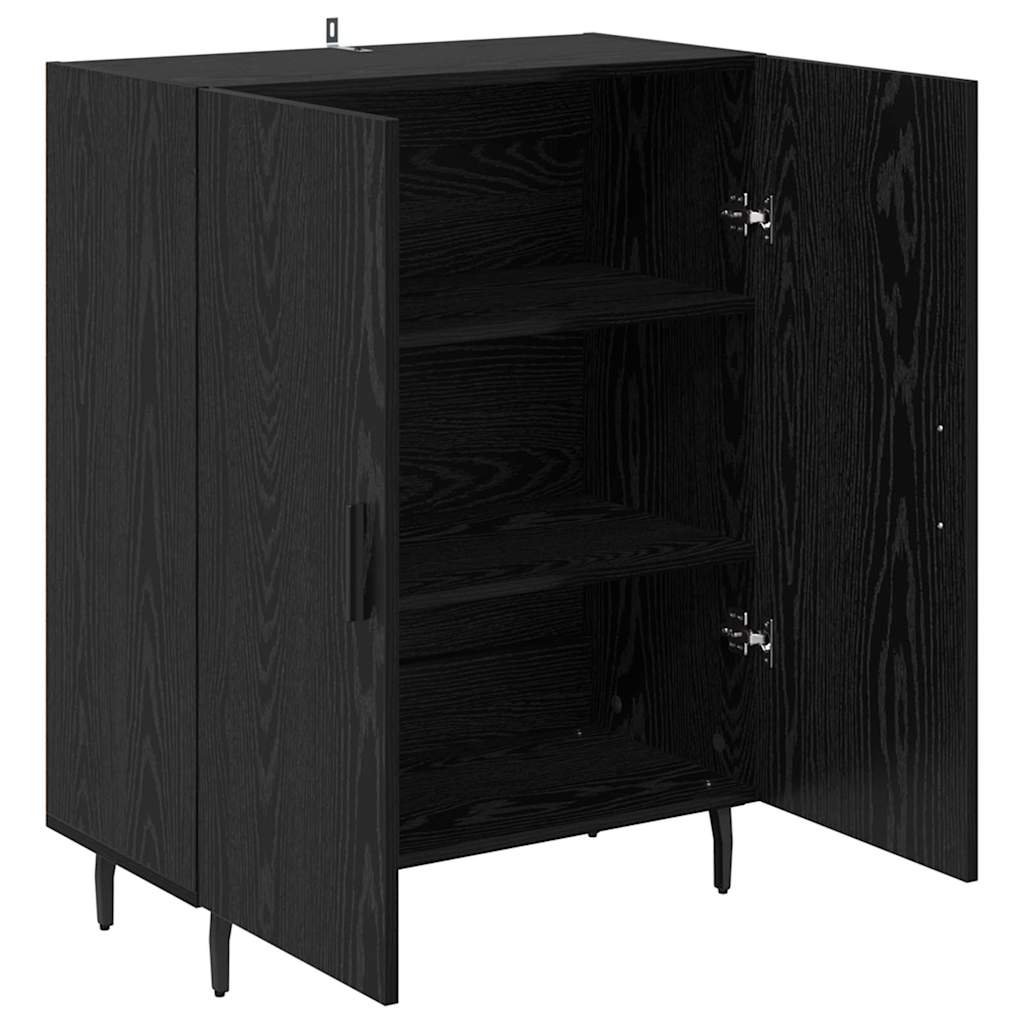 Credenza Rovere Nero 69,5 x 34 x 90 cm Legno multistrato 881479