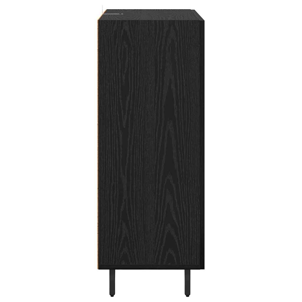 Credenza Rovere Nero 69,5 x 34 x 90 cm Legno multistrato 881479