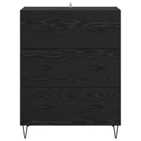 Credenza con cassetto Rovere Nero 69,5 x 34 x 90 cm 881497