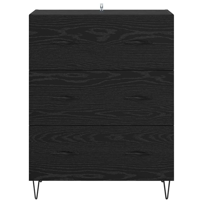 Credenza con Cassetto-Buffet-Armadio da cucina Rovere Nero 69,5 x 34 x 90 cm 302577