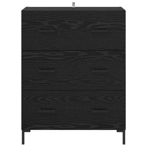 Credenza con cassetto Rovere Nero 69,5 x 34 x 90 cm 881506