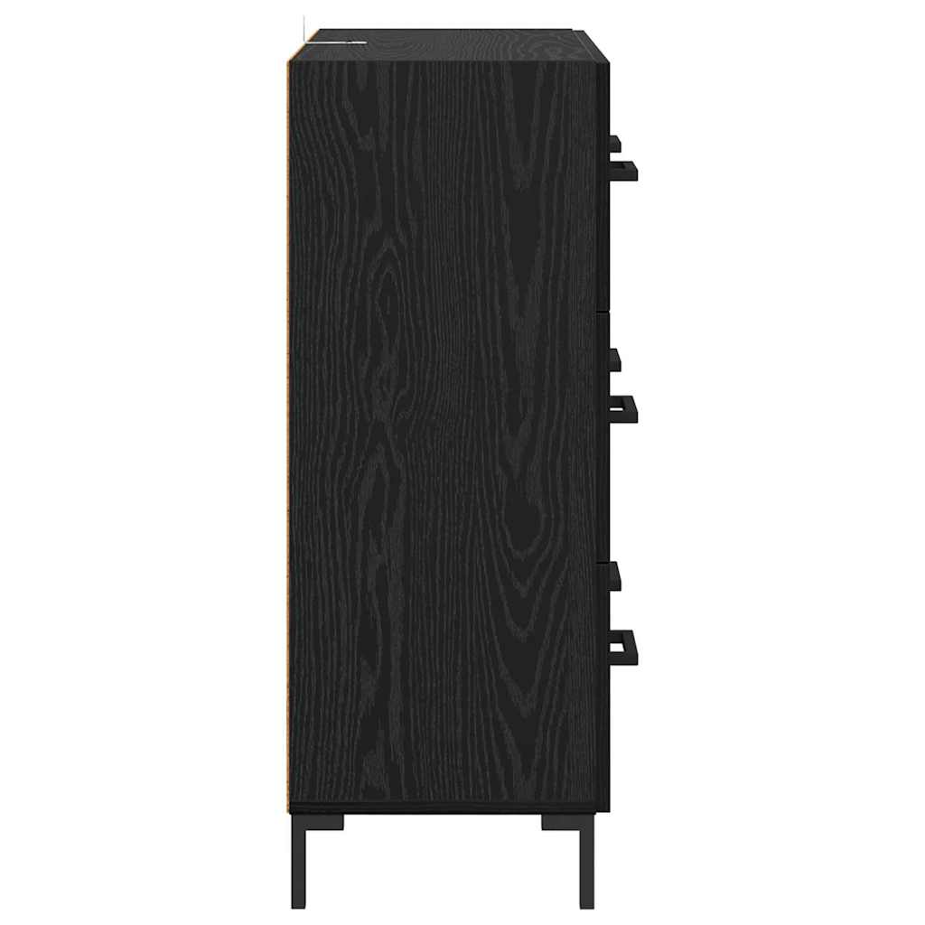 Credenza con Cassetto-Buffet-Armadio da cucina Rovere Nero 69,5 x 34 x 90 cm 841204
