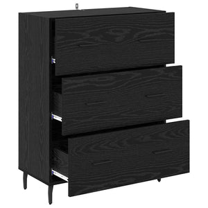 Credenza con cassetto Rovere Nero 69,5 x 34 x 90 cm 881515