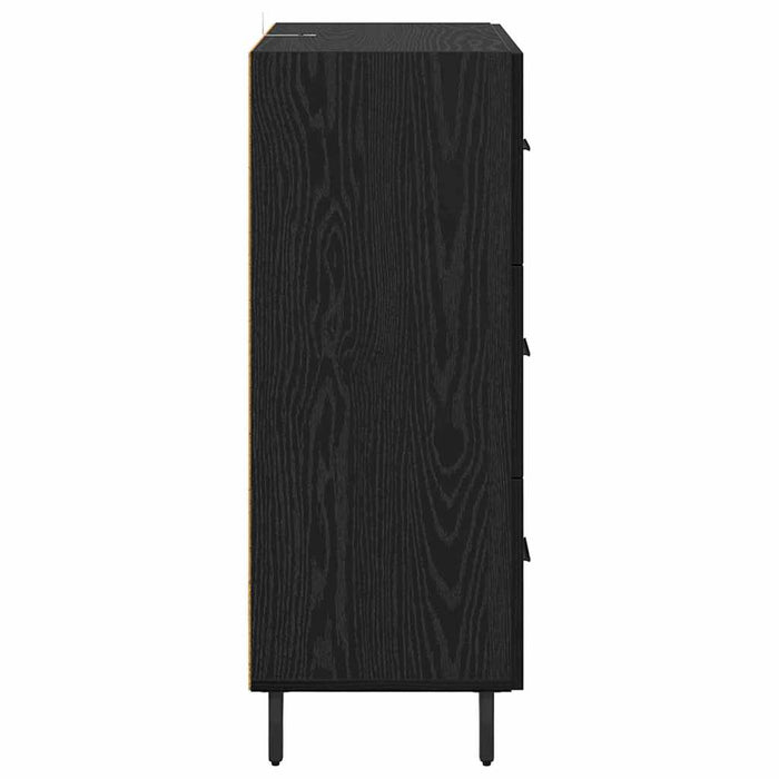 Credenza con cassetto Rovere Nero 69,5 x 34 x 90 cm 881515
