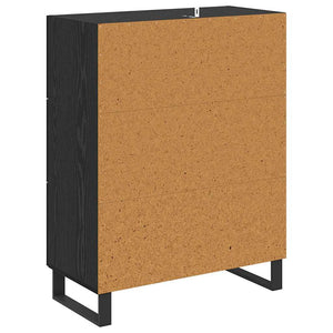 Credenza con cassetto Rovere Nero 69,5 x 34 x 90 cm 881524