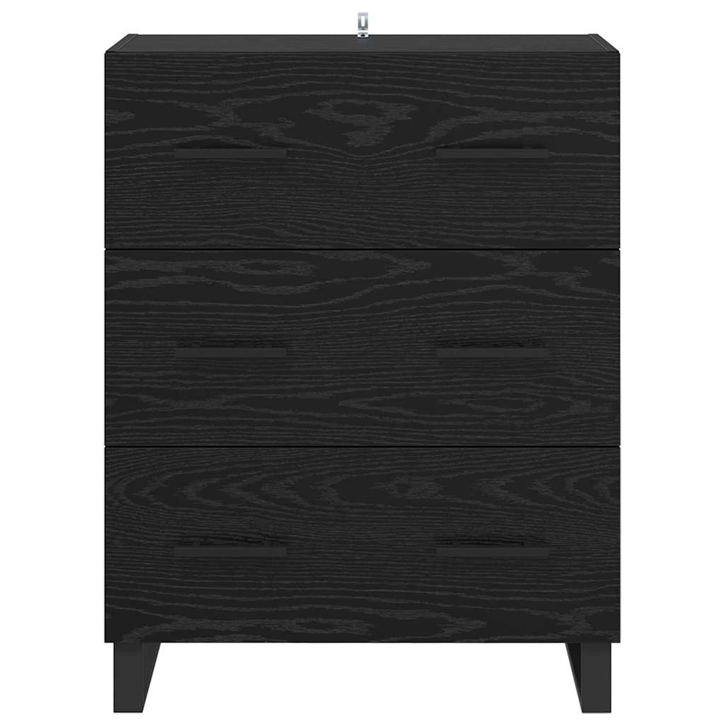 Credenza con cassetto Rovere Nero 69,5 x 34 x 90 cm 881524