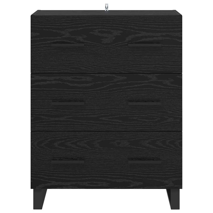 Credenza con cassetto Rovere Nero 69,5 x 34 x 90 cm 881524