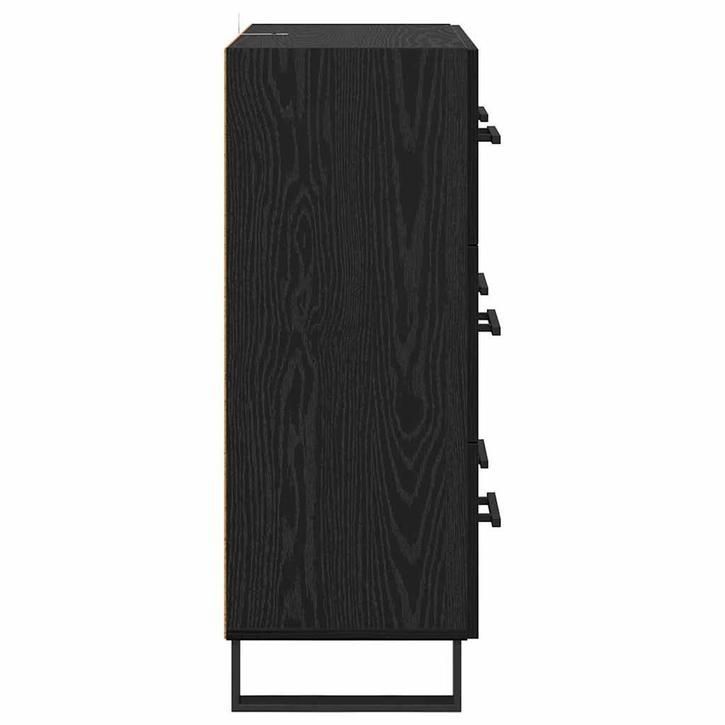 Credenza con cassetto Rovere Nero 69,5 x 34 x 90 cm 881524