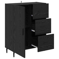 Credenza con cassetto Rovere Nero 69,5 x 34 x 90 cm 881533