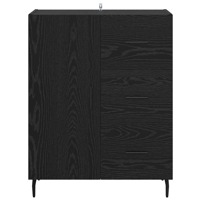Credenza con cassetto Rovere Nero 69,5 x 34 x 90 cm 881533