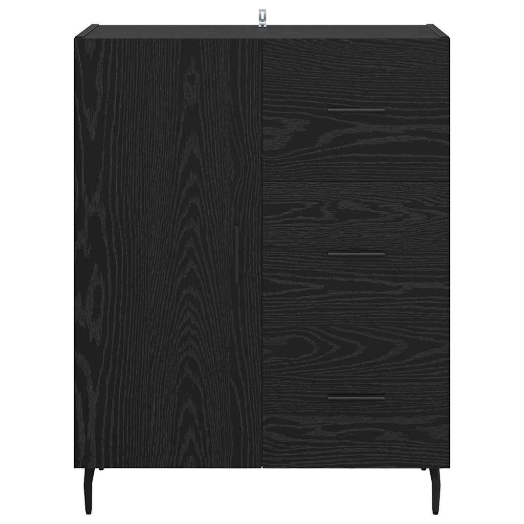 Credenza con Cassetto-Buffet-Armadio da cucina Rovere Nero 69,5 x 34 x 90 cm 614041