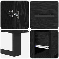 Credenza con Cassetto-Buffet-Armadio da cucina Rovere Nero 69,5 x 34 x 90 cm 126703