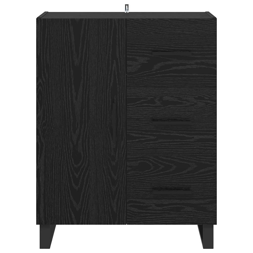 Credenza con cassetto Rovere Nero 69,5 x 34 x 90 cm 881542