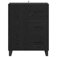 Credenza con cassetto Rovere Nero 69,5 x 34 x 90 cm 881542