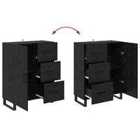 Credenza con cassetto Rovere Nero 69,5 x 34 x 90 cm 881542