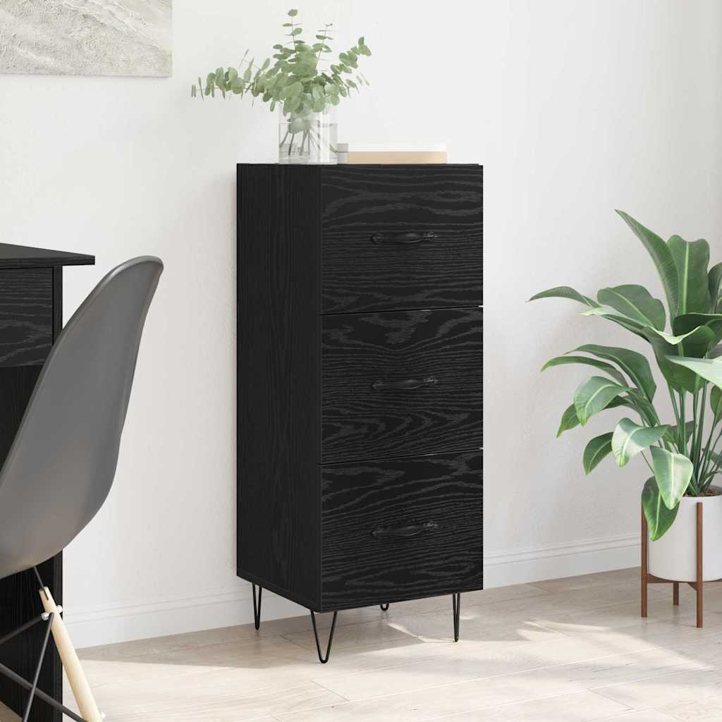Credenza Rovere nero 34 x 34.5 x 90 cm Legno multistrato 881551