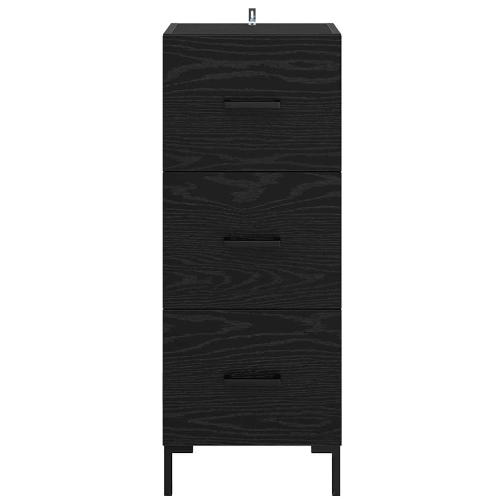 Credenza Rovere Nero 34,5 x 34 x 90 cm Legno multistrato 881560