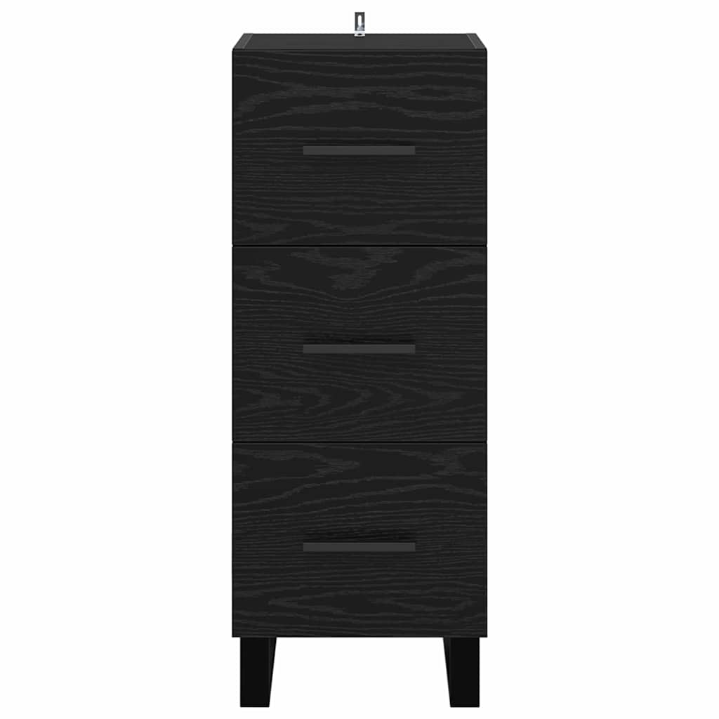 Credenza con cassetto Rovere Nero 34,5 x 34 x 90 cm 881587