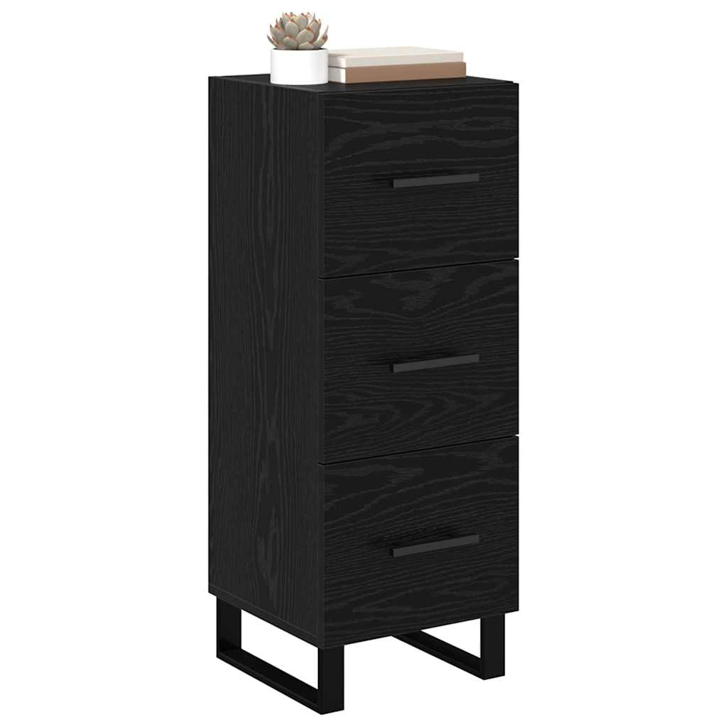Credenza con cassetto Rovere Nero 34,5 x 34 x 90 cm 881587