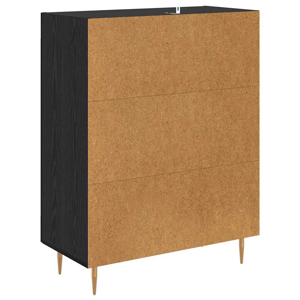 Credenza Rovere Nero 69,5 x 34 x 90 cm 881596