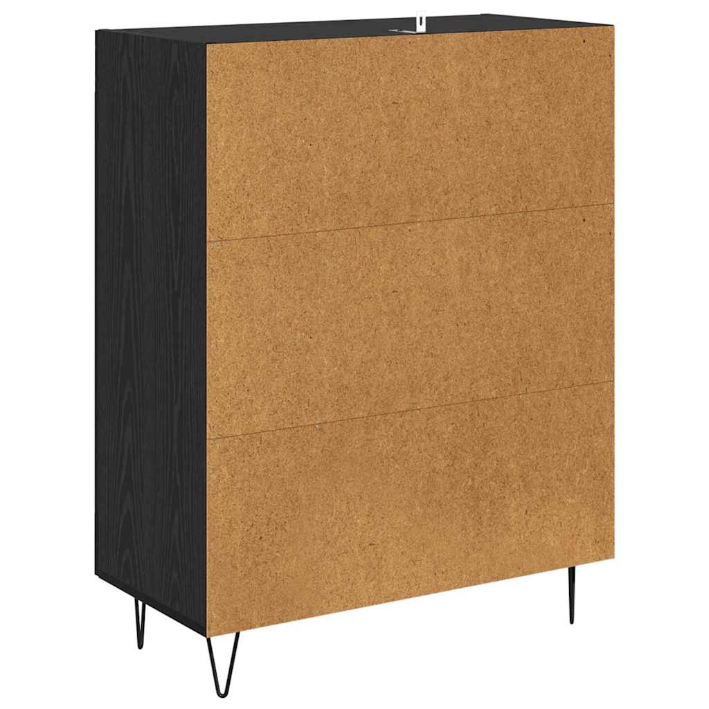 Credenza Rovere Nero 69,5 x 34 x 90 cm 881599