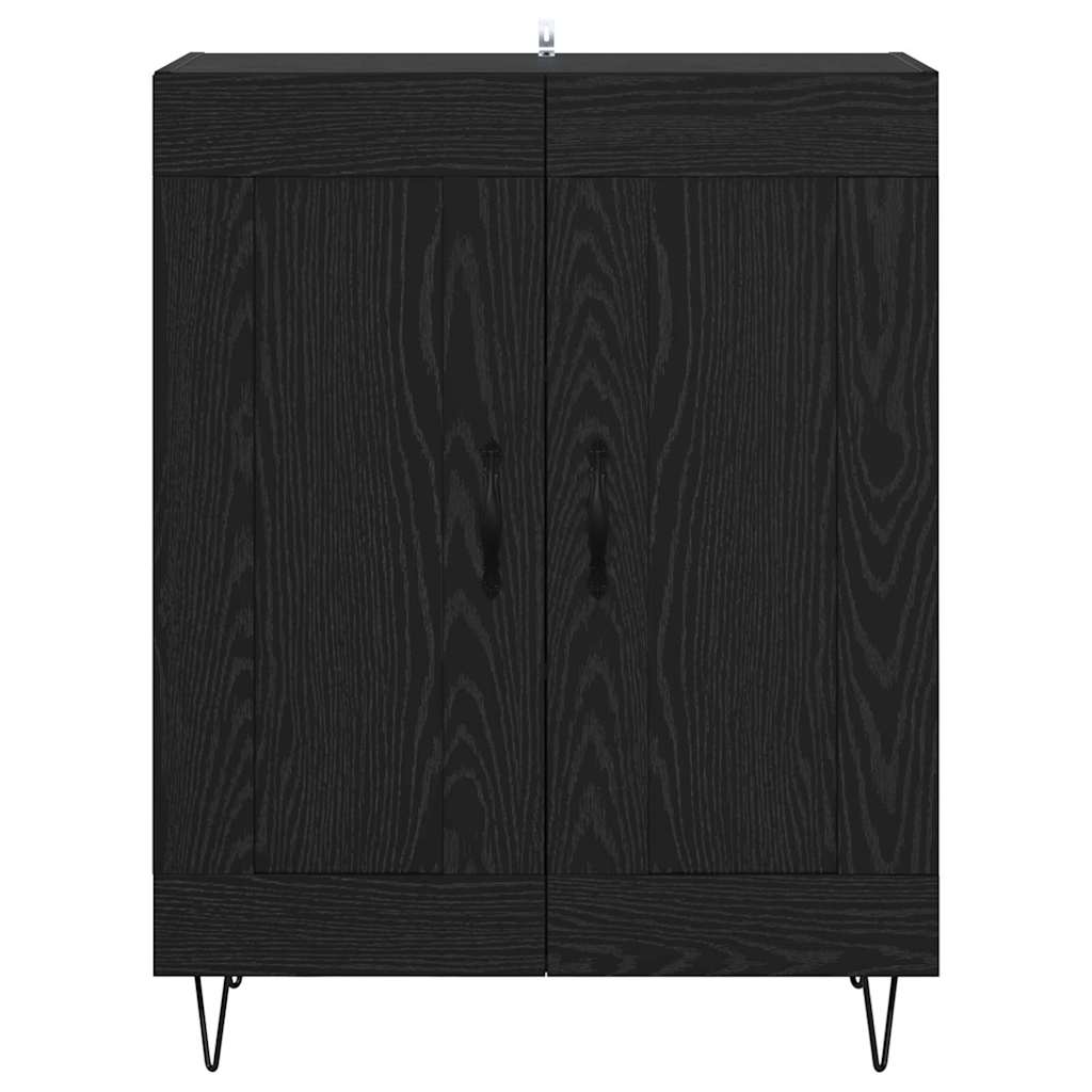 Credenza Rovere Nero 69,5 x 34 x 90 cm 881599