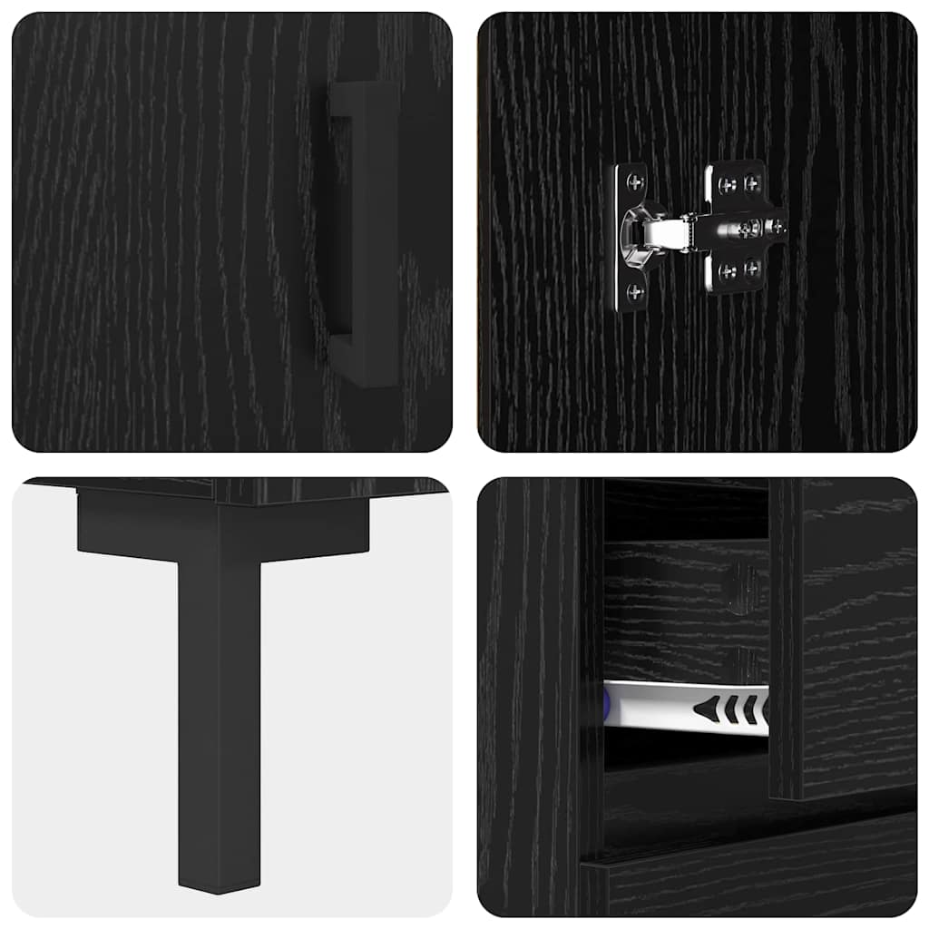 Credenza Rovere nero 69.5 x 34 x 90 cm Legno multistrato 881629