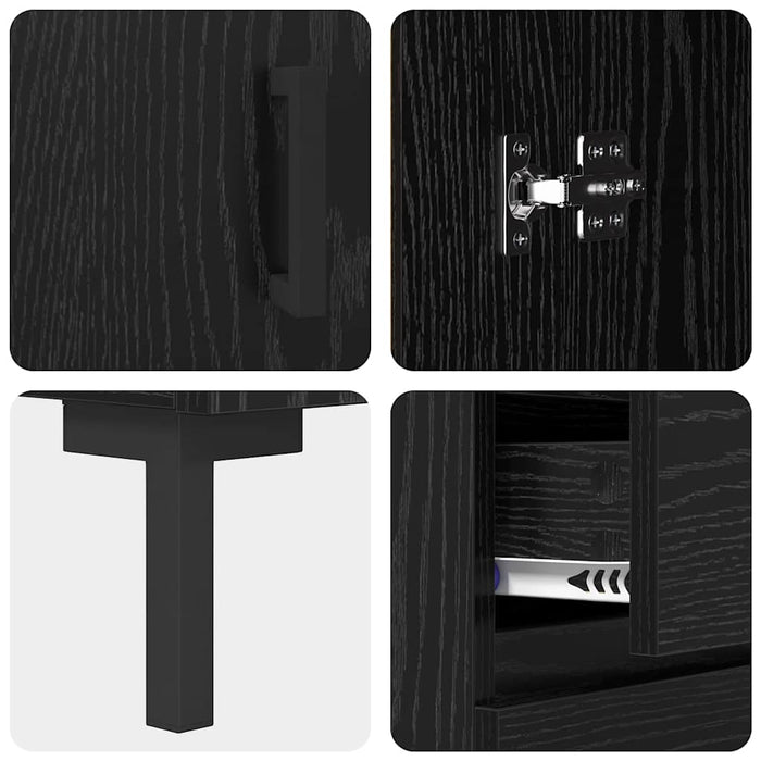 Credenza Rovere nero 69.5 x 34 x 90 cm Legno multistrato 881629