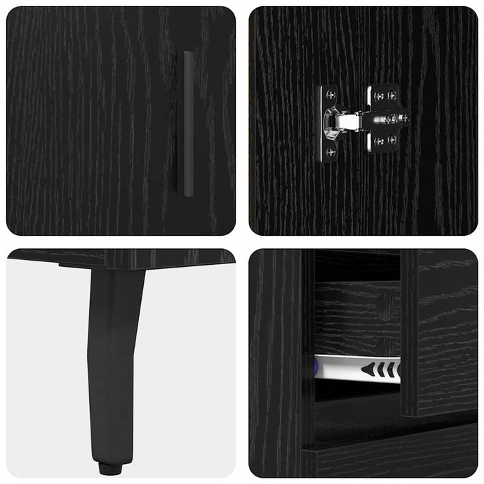 Credenza con Cassetto-Buffet-Armadio da cucina Rovere Nero 69,5 x 34 x 90 cm 677421