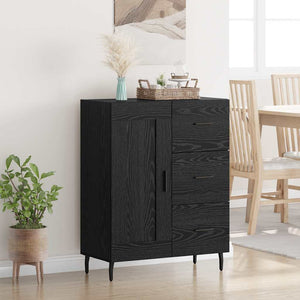 Credenza con cassetto Rovere Nero 69,5 x 34 x 90 cm 881638
