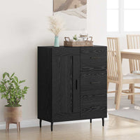 Credenza con Cassetto-Buffet-Armadio da cucina Rovere Nero 69,5 x 34 x 90 cm 677421
