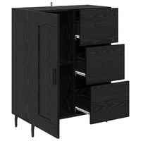 Credenza con cassetto Rovere Nero 69,5 x 34 x 90 cm 881638