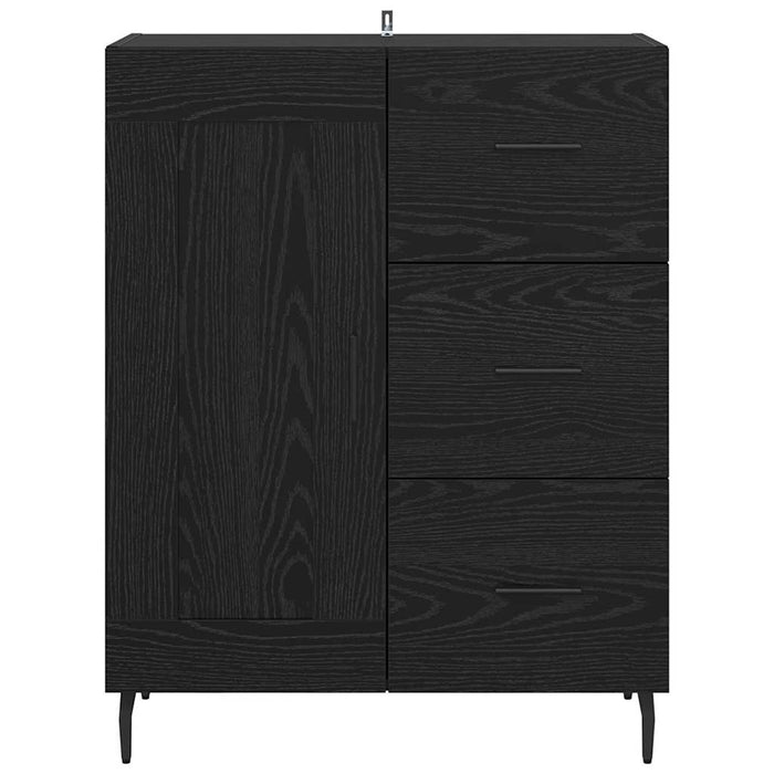 Credenza con cassetto Rovere Nero 69,5 x 34 x 90 cm 881638
