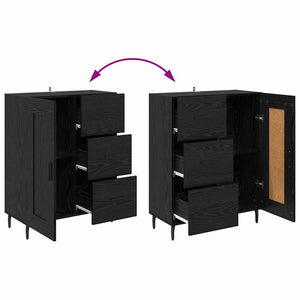 Credenza con cassetto Rovere Nero 69,5 x 34 x 90 cm 881638