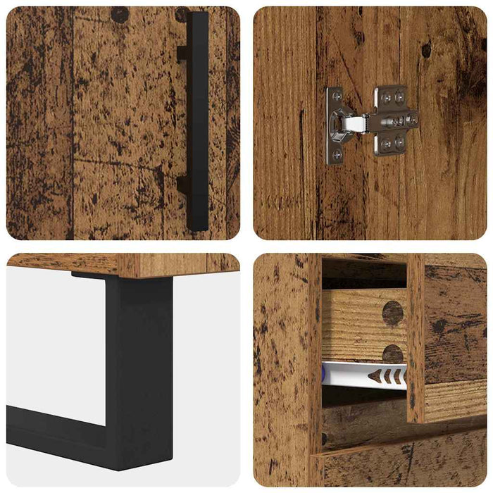 Credenza con Cassetto-Buffet-Armadio da cucina Legno vecchio 69,5 x 34 x 90 cm 822569