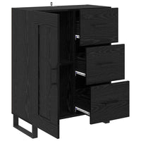 Credenza con cassetto Rovere Nero 69,5 x 34 x 90 cm 881647