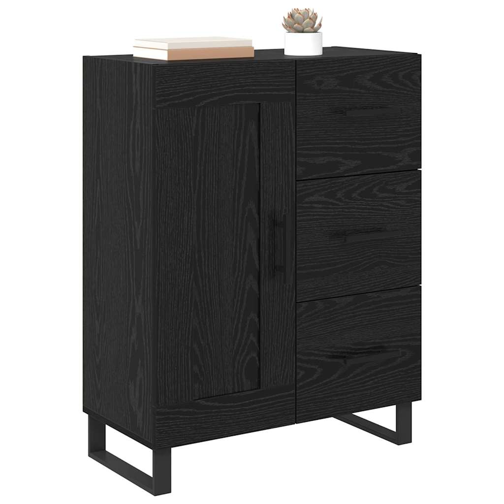 Credenza con cassetto Rovere Nero 69,5 x 34 x 90 cm 881647