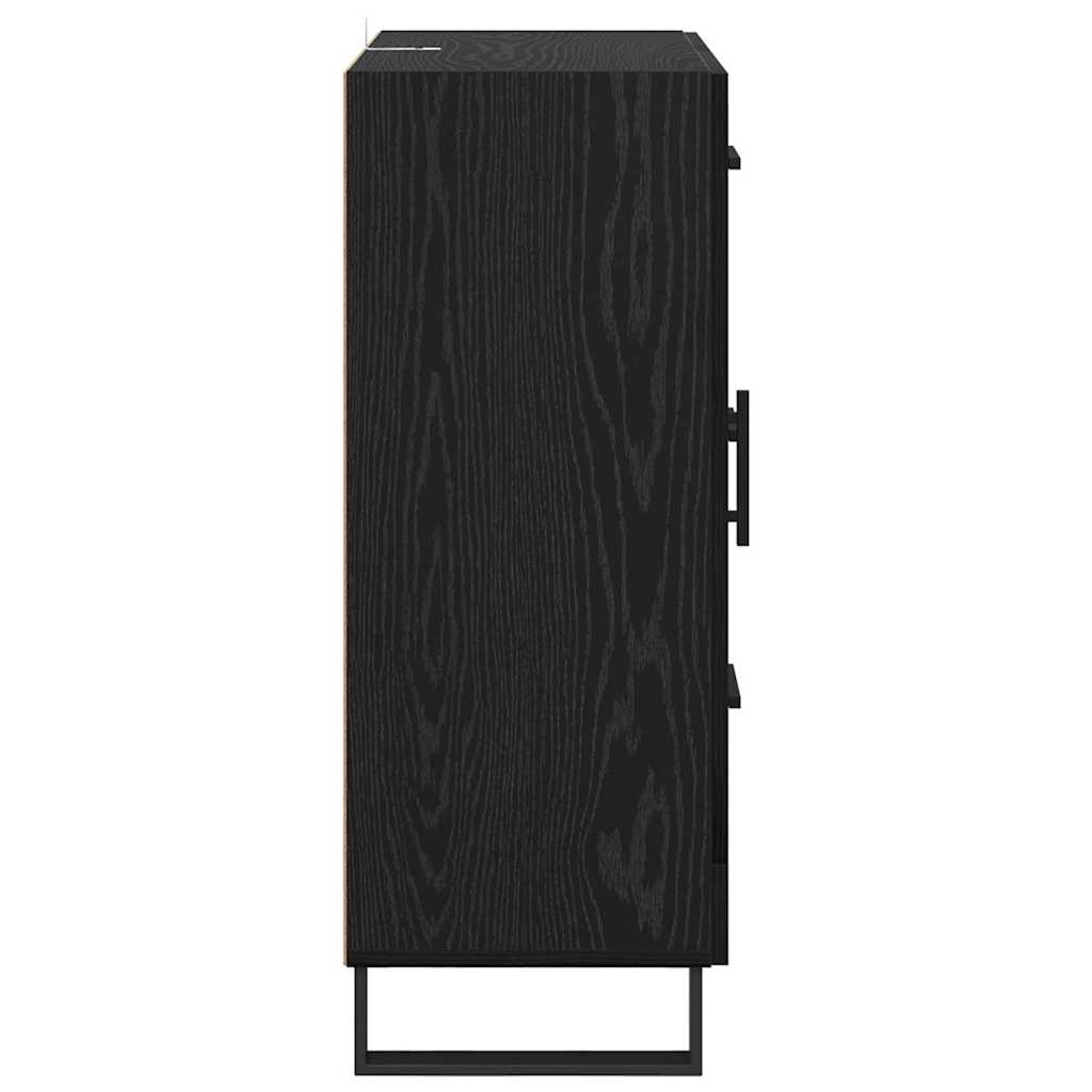 Credenza con cassetto Rovere Nero 69,5 x 34 x 90 cm 881647