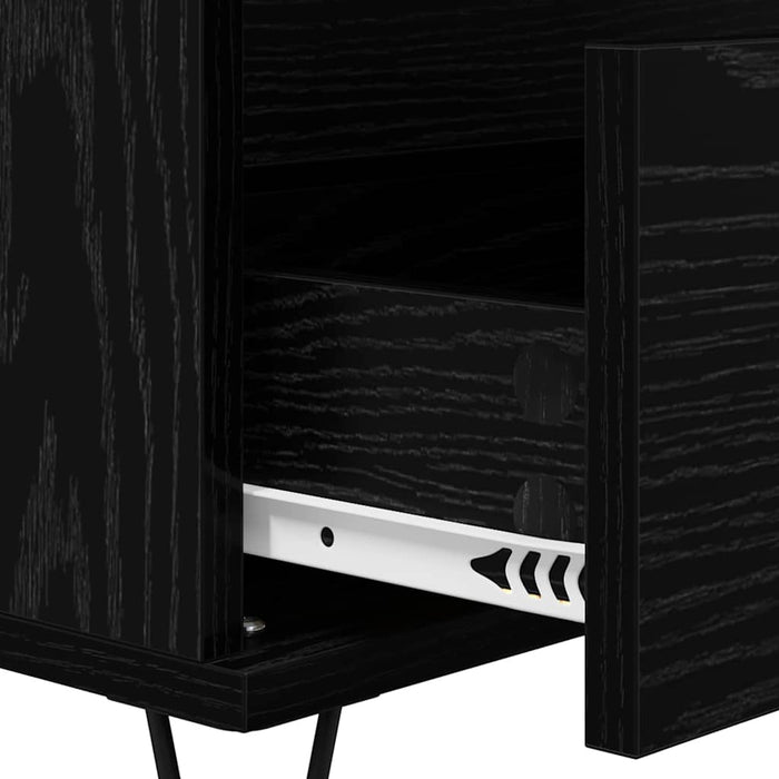 Credenza con cassetto Rovere Nero 40 x 35 x 70 cm 881707