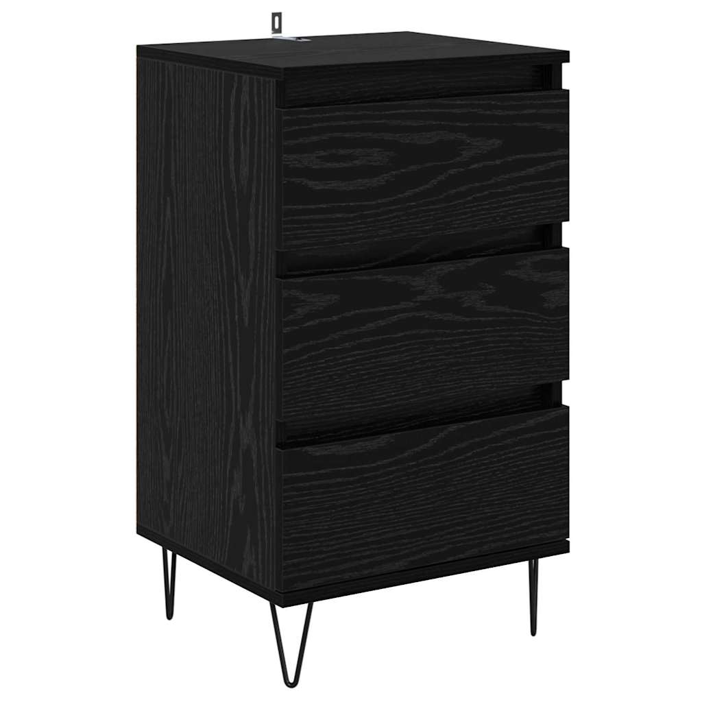Credenza con cassetto Rovere Nero 40 x 35 x 70 cm 881707