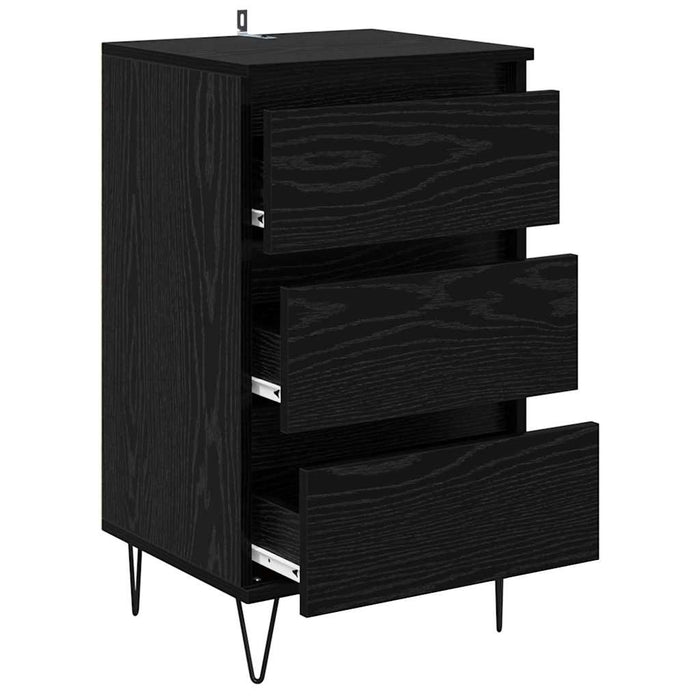 Credenza con cassetto Rovere Nero 40 x 35 x 70 cm 881707