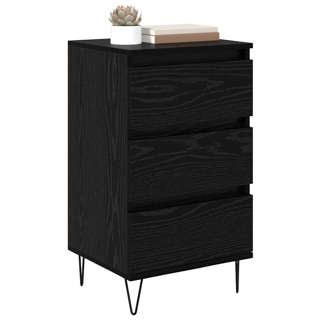 Credenza con cassetto Rovere Nero 40 x 35 x 70 cm 881707